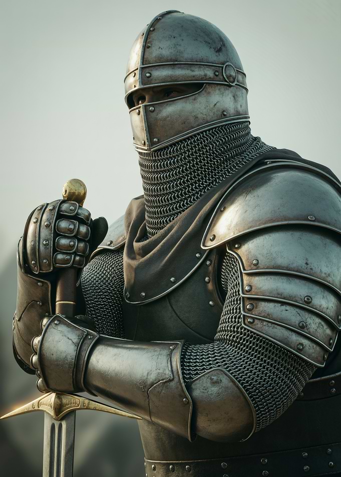 Knight in Full Armor with Sword