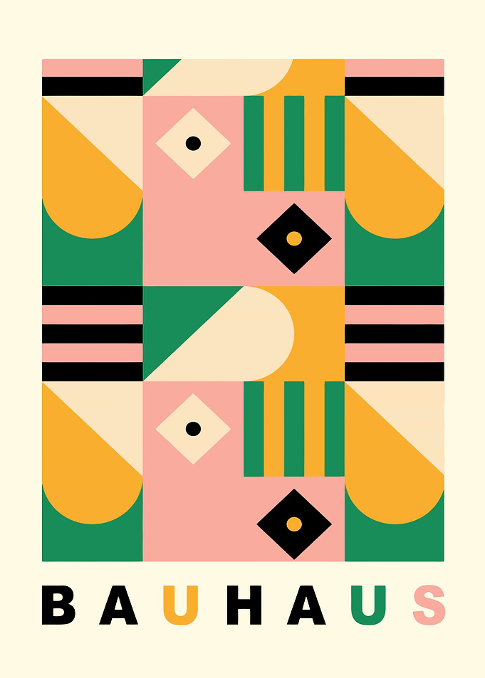 Bauhaus Abstract Geometric Poster