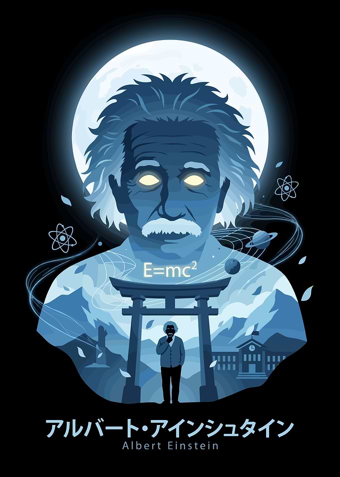 Albert Einstein E=mc2 Illustration