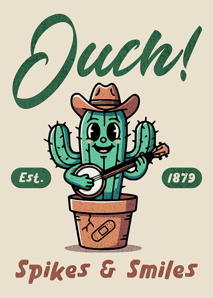 Cactus playing banjo
