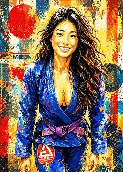 Jiu-Jitsu Practitioner in Vibrant Art Style