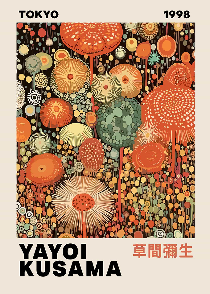 Yayoi Kusama Tokyo 1998 Poster