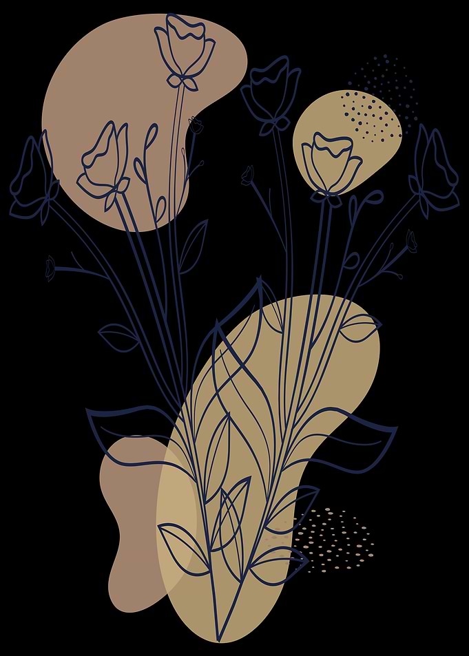 Abstract Floral Line Art
