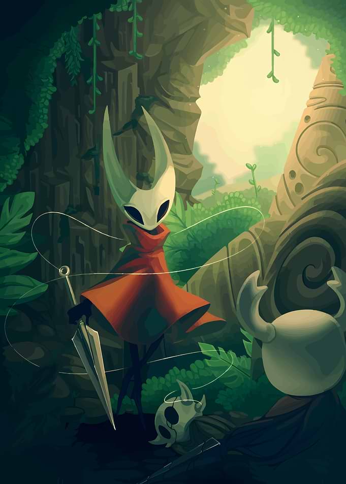 Hornet and Knight in a Forest