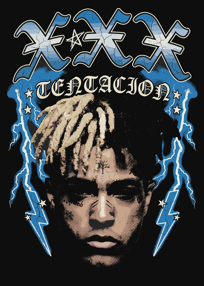 XXXTentacion Portrait with Lightning