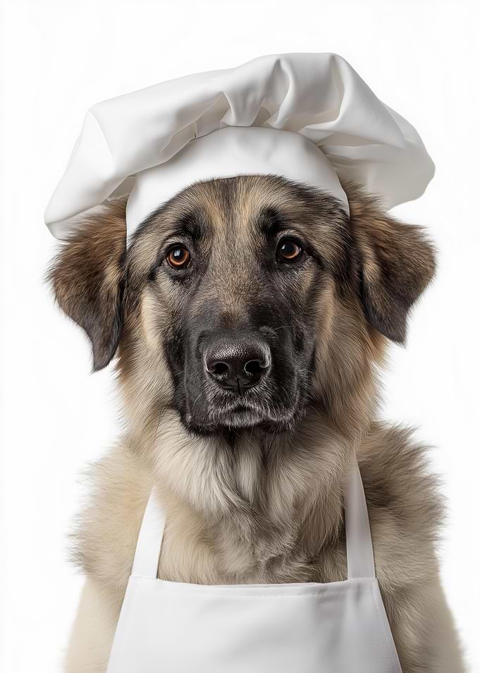 Chef Anatolian Shepherd in Chef Hat and Apron
