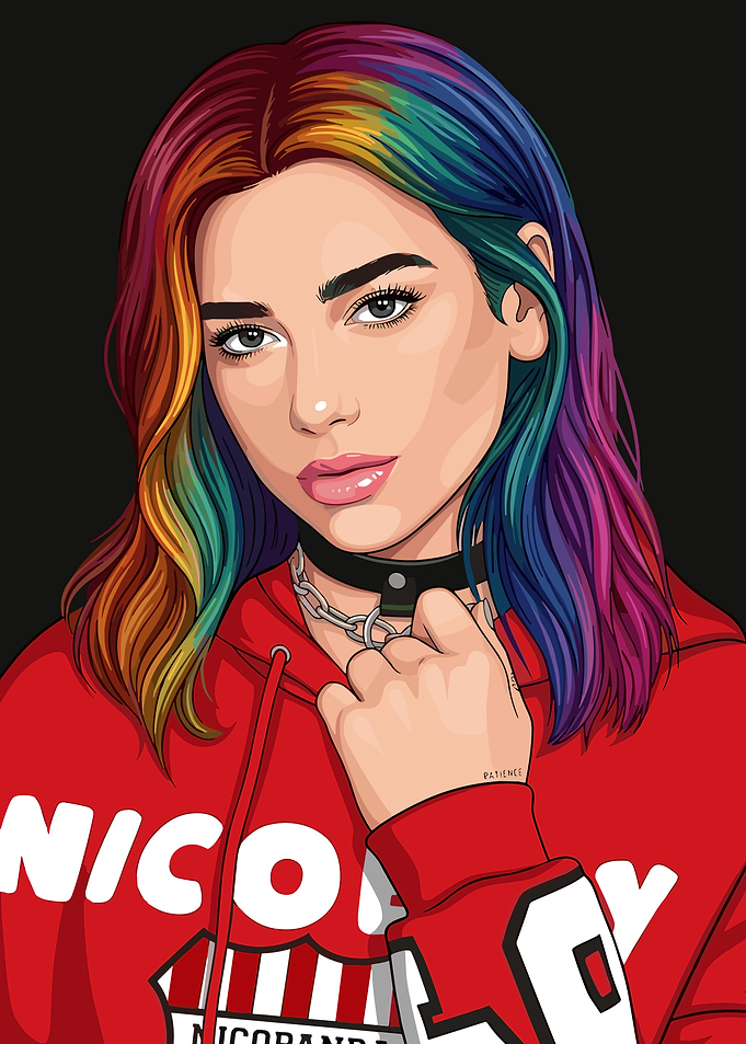 Dua Lipa with Rainbow Hair