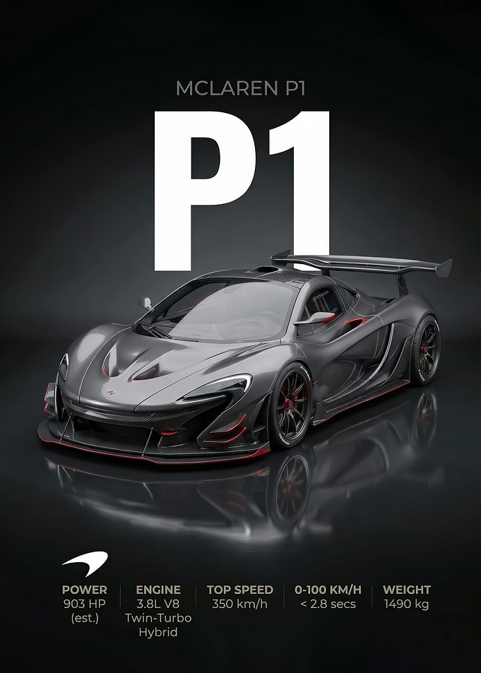 car poster McLaren P1 Supercar