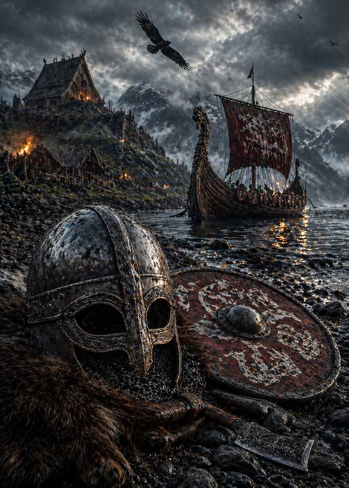 Viking Village and Longship