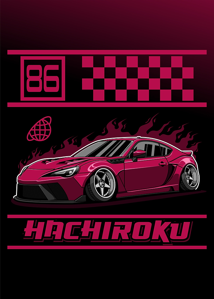 Toyota GT86 Pink Magenta Flame