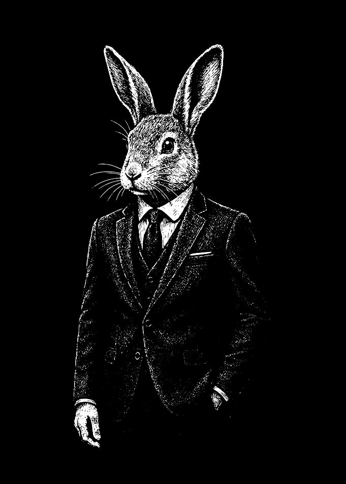 Elegant Rabbit in a Suit