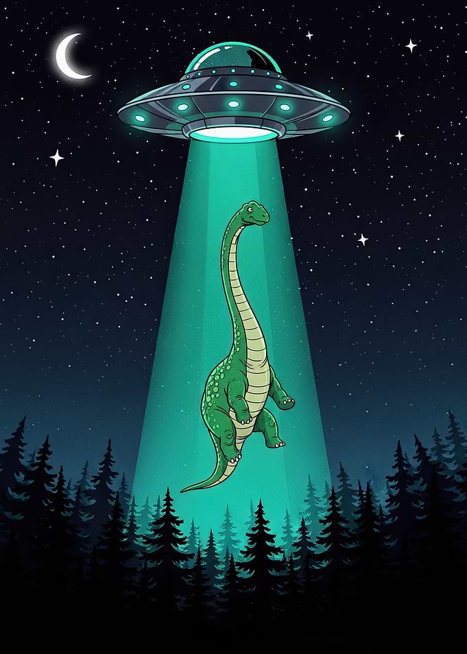 Dinosaur Abducted by UFO