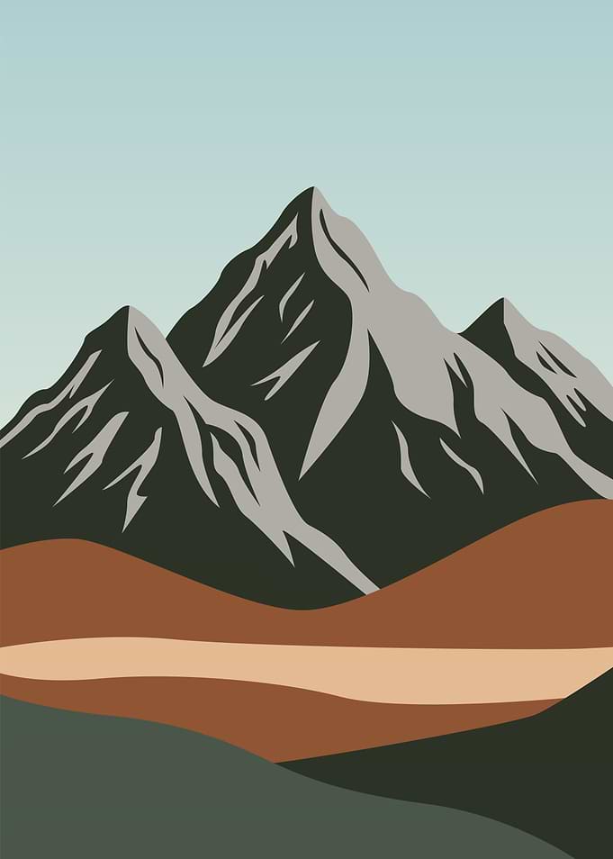 Minimalist Mountain Landscape