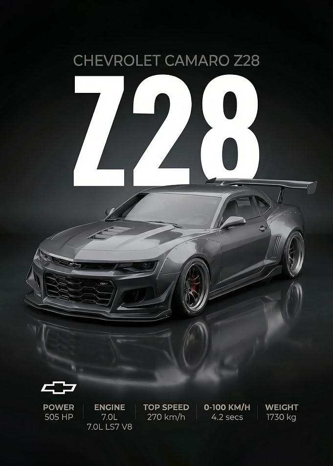 car poster Chevrolet Camaro Z28