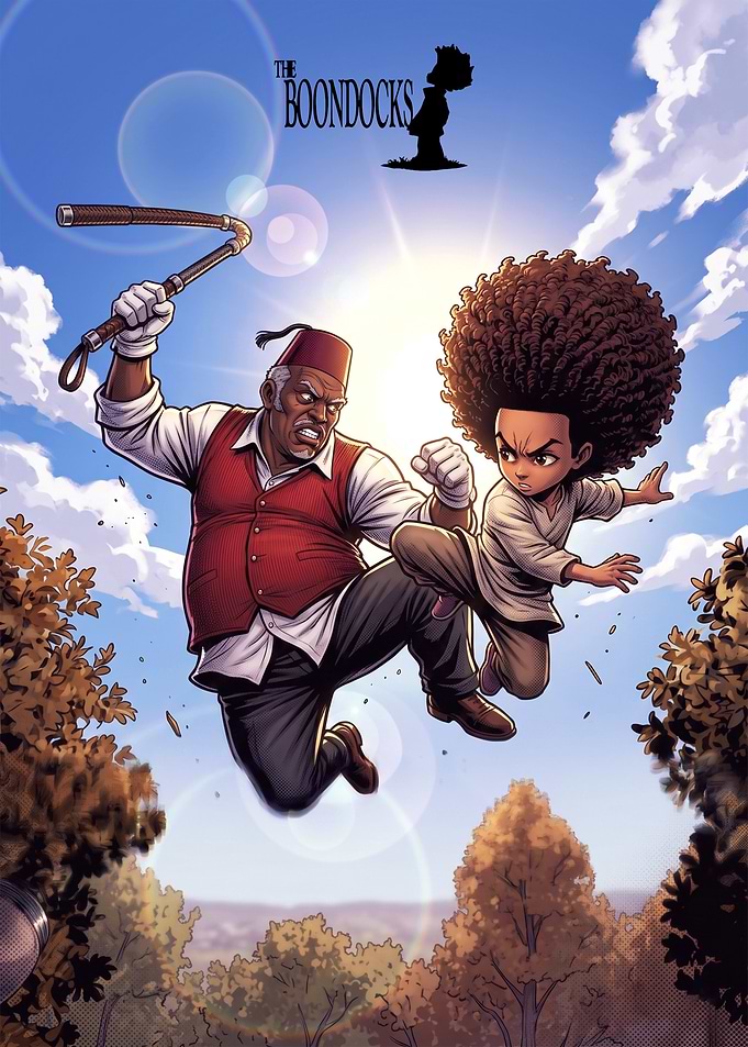 The Boondocks Uncle Ruckus and Huey Fight