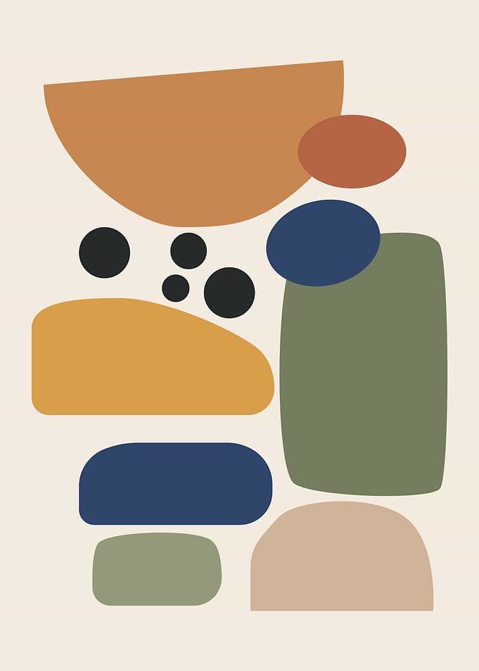 Abstract Geometric Shapes Composition