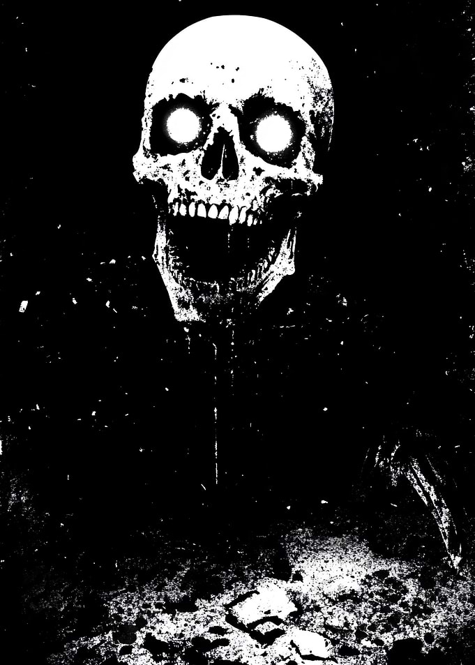 Scary Skull with Glowing Eyes