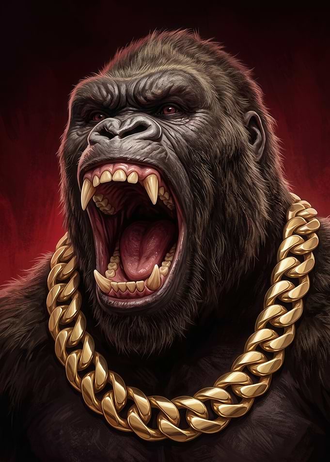Gorilla with Gold Chain