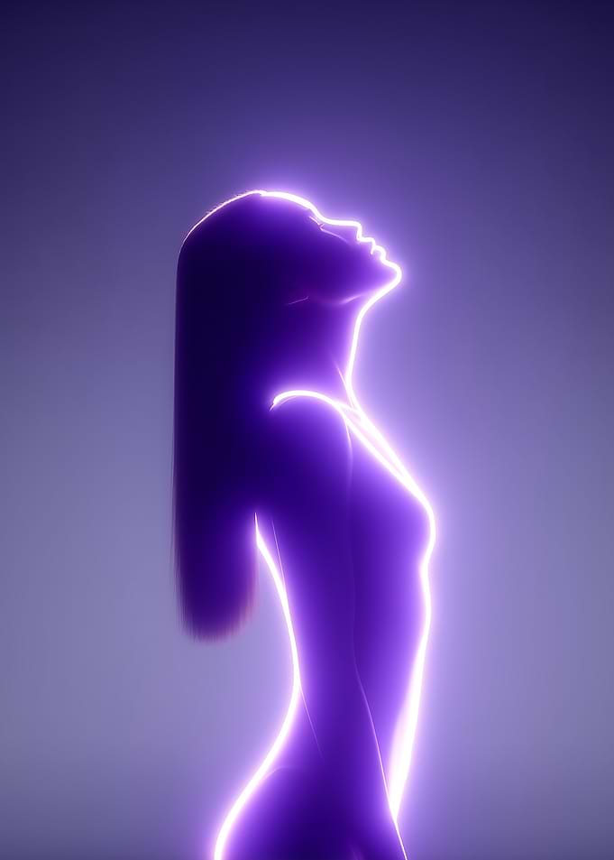 Glowing Female Silhouette