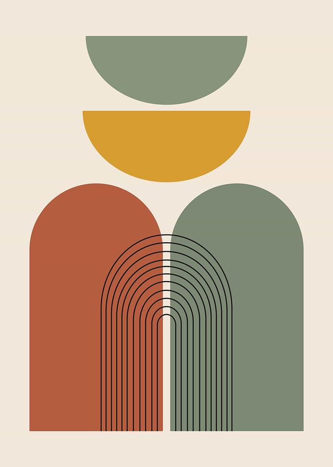 Mid-Century Modern Abstract Geometric Art
