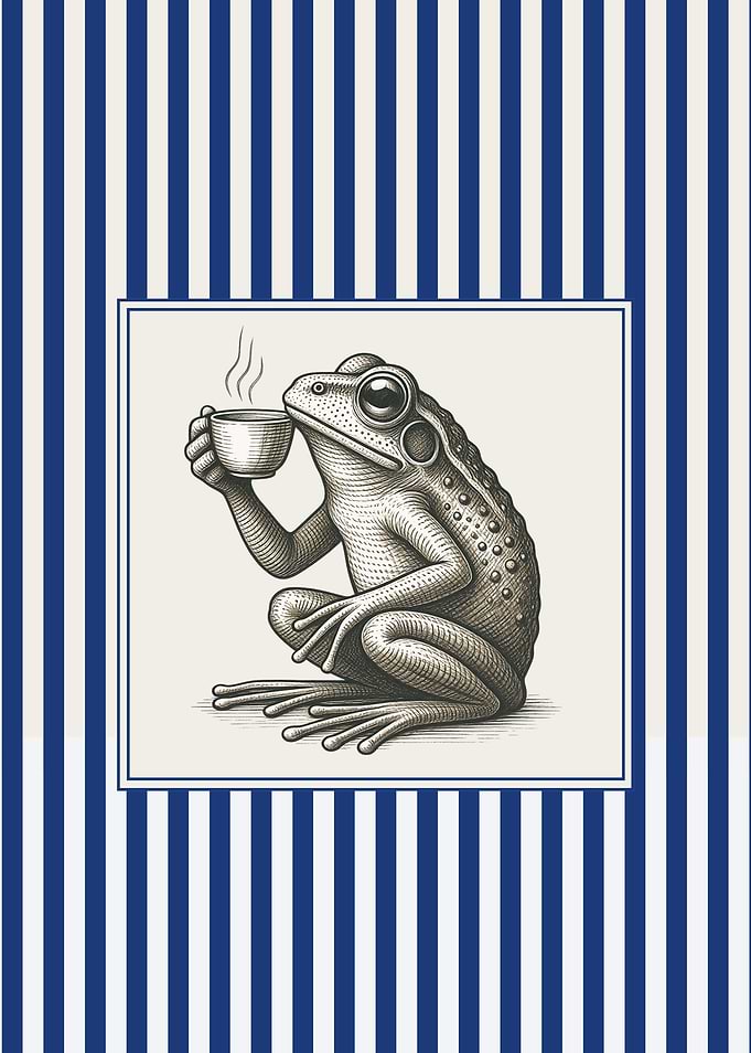 Frog Drinking Coffee