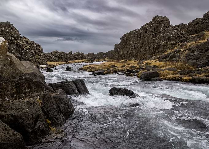 Rugged Icelandic Landscape with River
