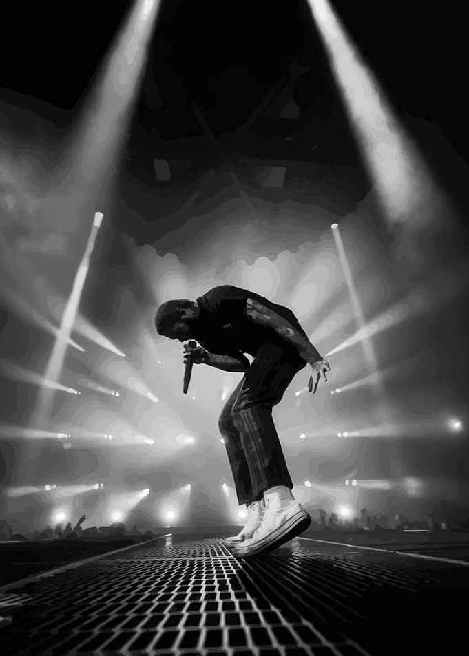 Singer performing on stage