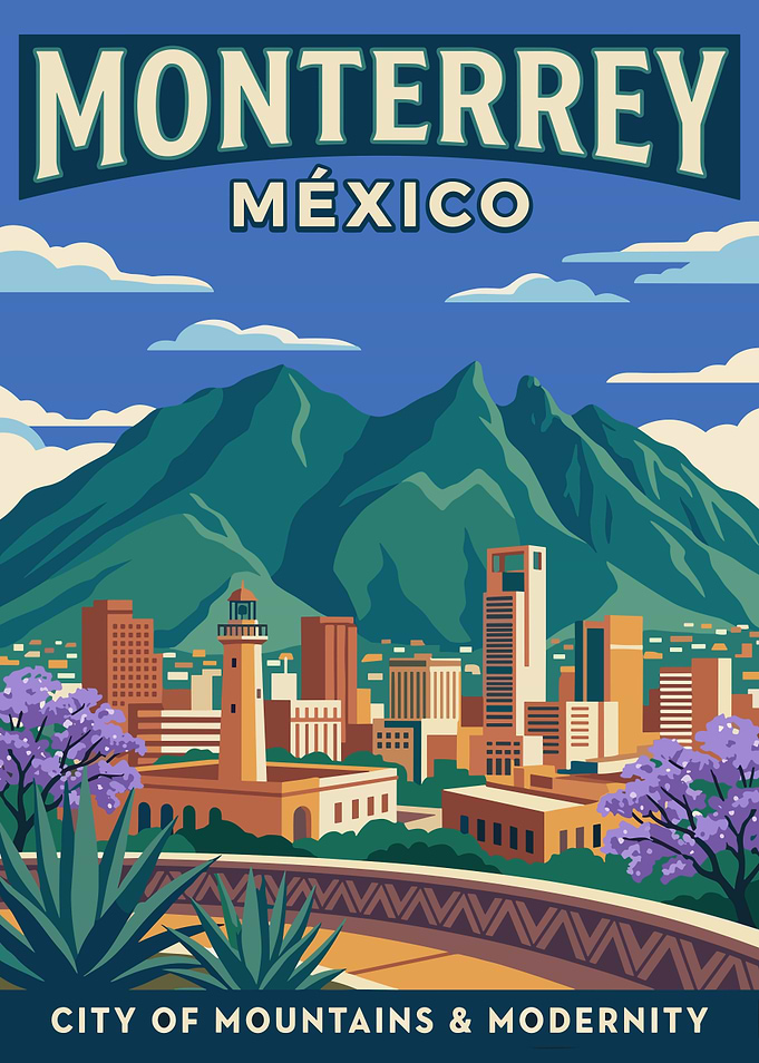 Monterrey Cityscape with Mountains