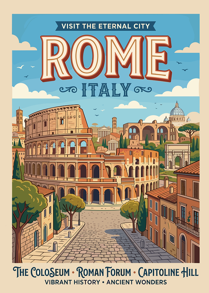 Vintage Rome Travel Poster
