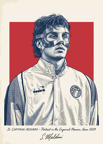 Paolo Maldini 'Il Capitano Azzurro' Portrait