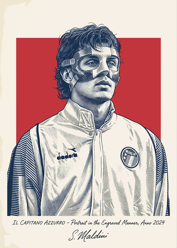 Paolo Maldini 'Il Capitano Azzurro' Portrait