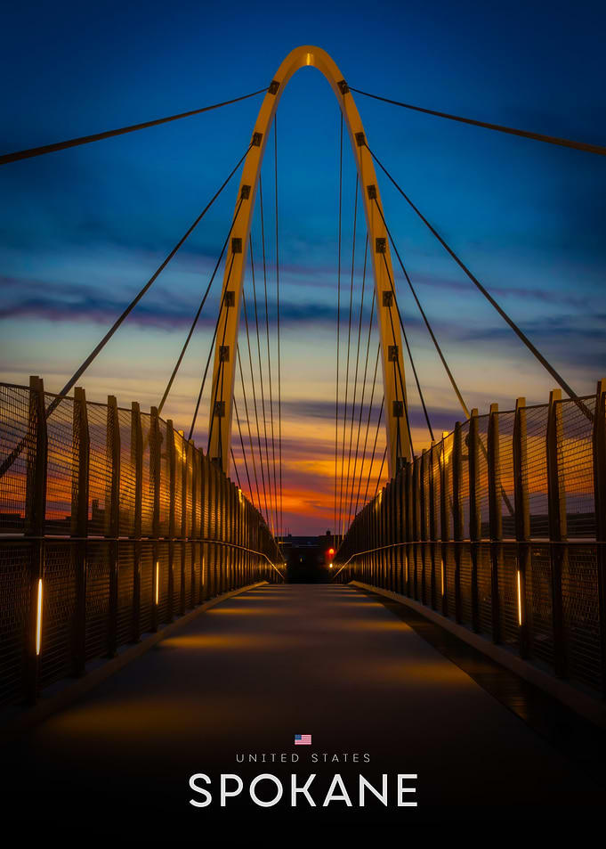 Spokane Bridge at Sunset