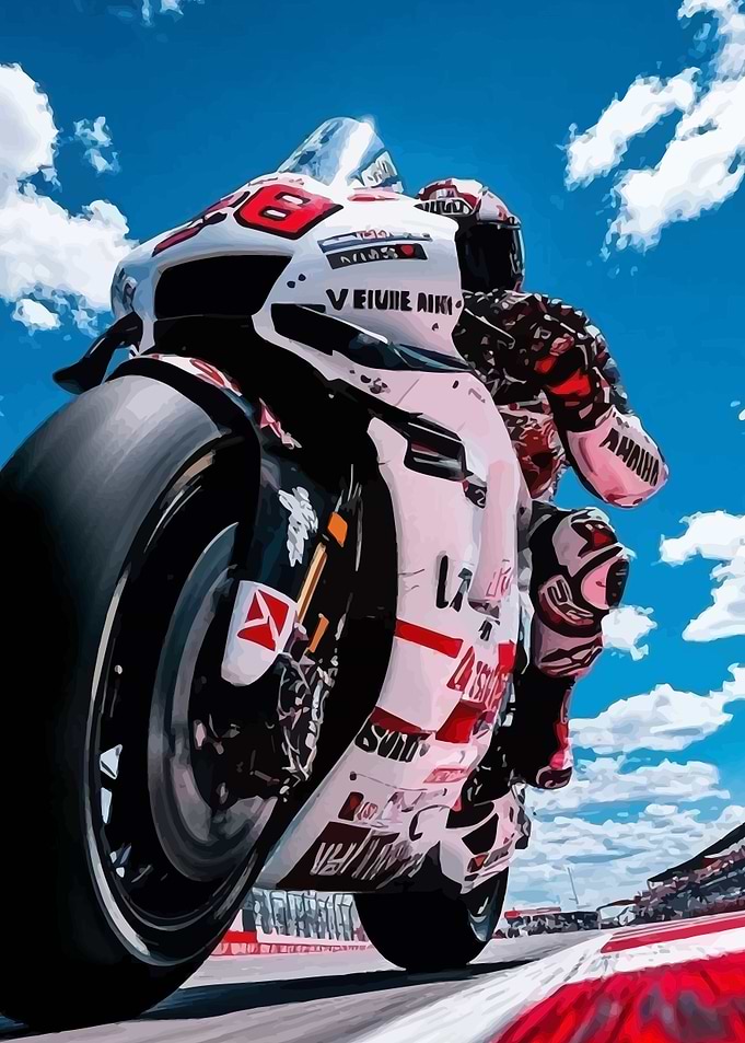 Motorcycle Racer in Action
