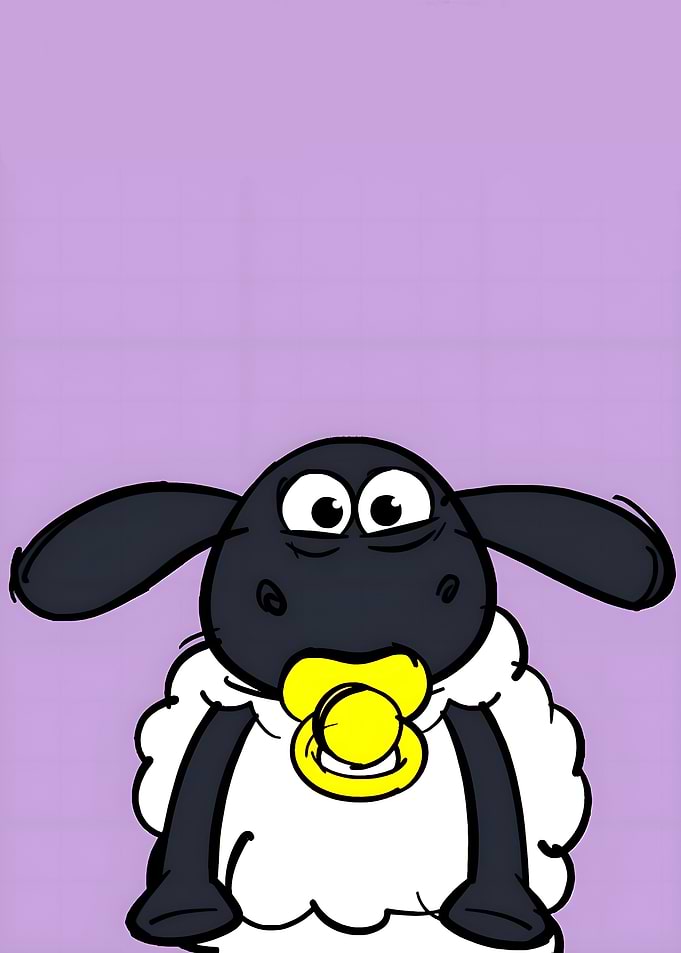 Shaun the Sheep with Pacifier