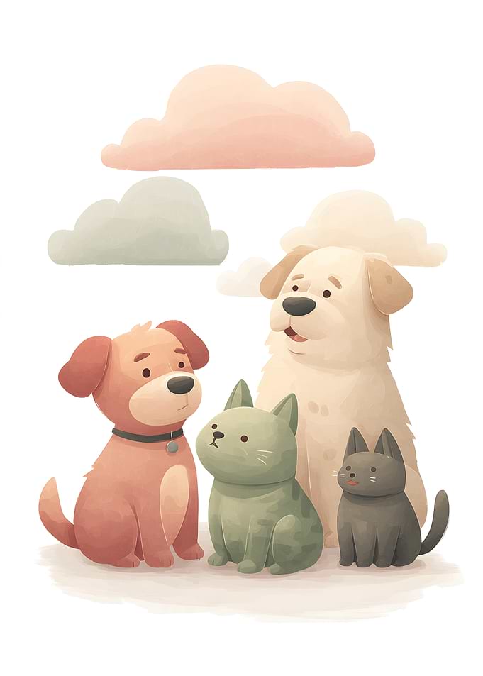 Cute Animals and Clouds