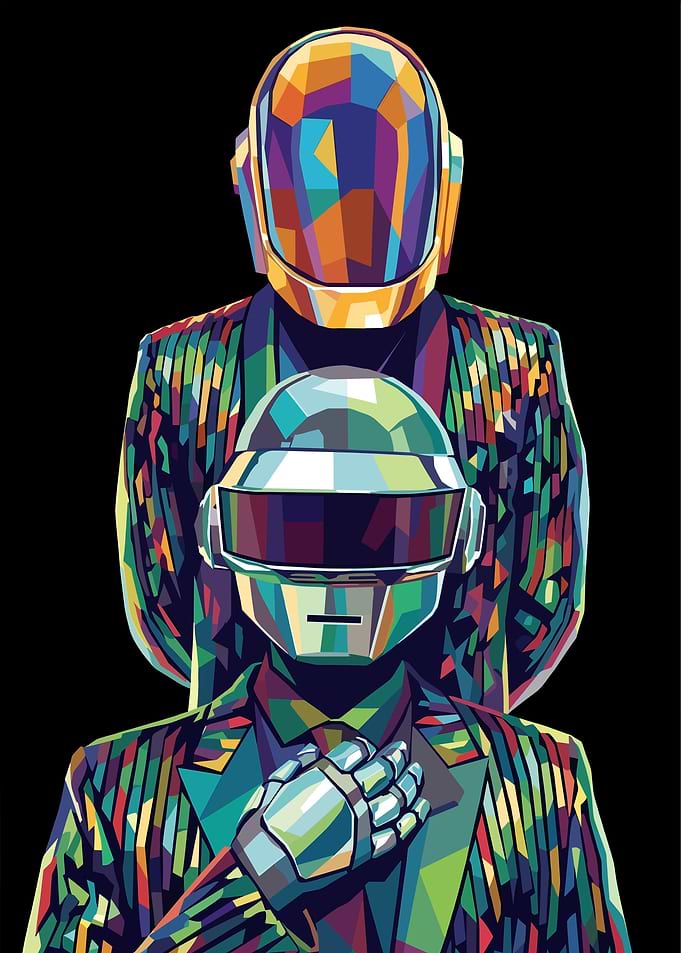 Daft Punk Pop Art Portrait