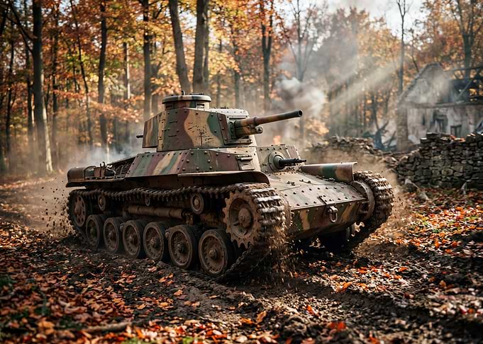 World War II Japanese Tank in Forest