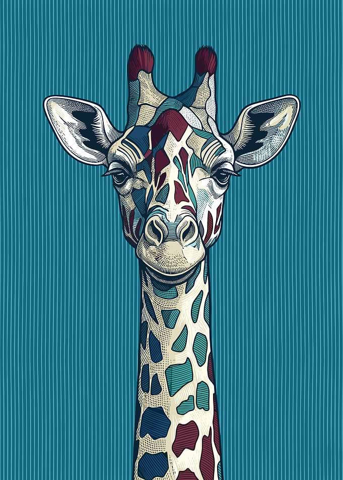 Stylized Giraffe Portrait