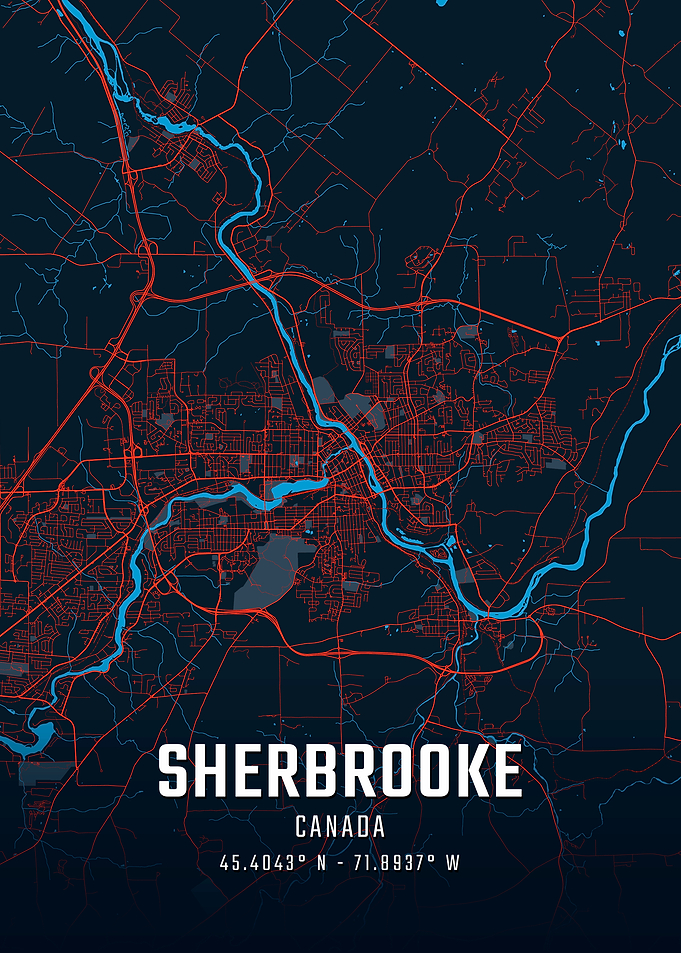 Sherbrooke Canada City Map