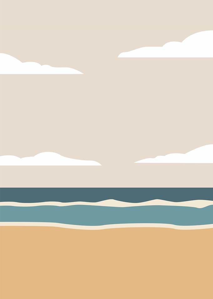Minimalist Beach Scene