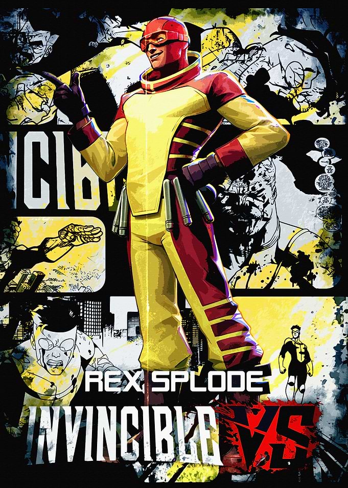 Rex Splode Invincible vs Game Art