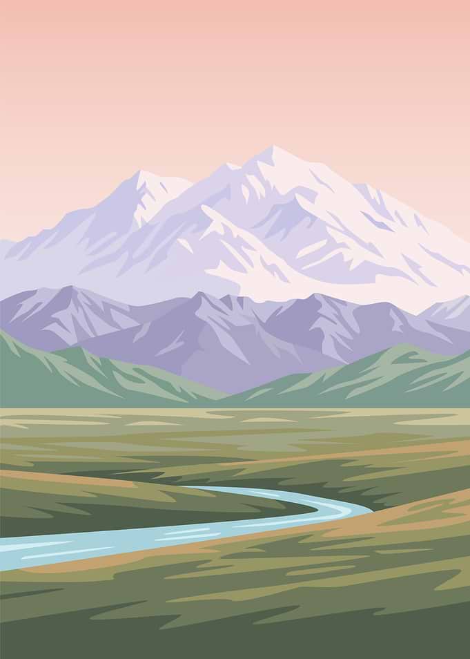 Majestic Mountain Landscape with River