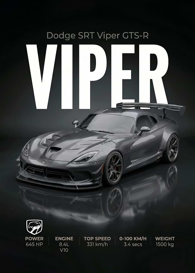 car poster Dodge SRT Viper GTS-R