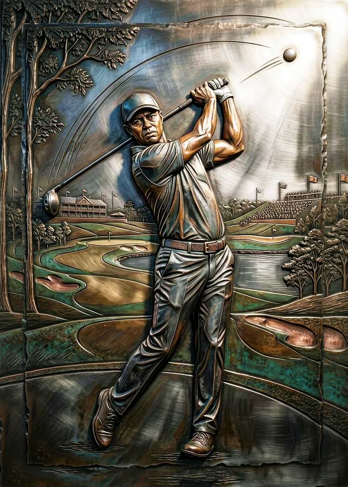 Tiger Woods Golf Swing Sculpture