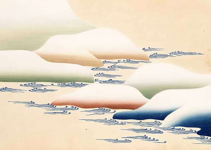 Abstract Japanese Landscape with Water