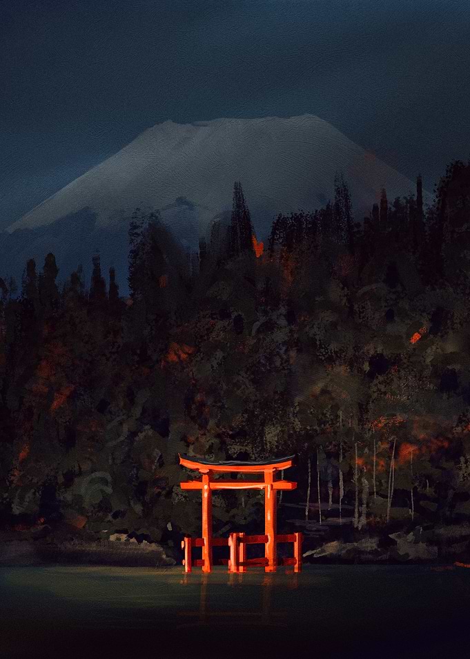 Torii Gate at Mount Fuji
