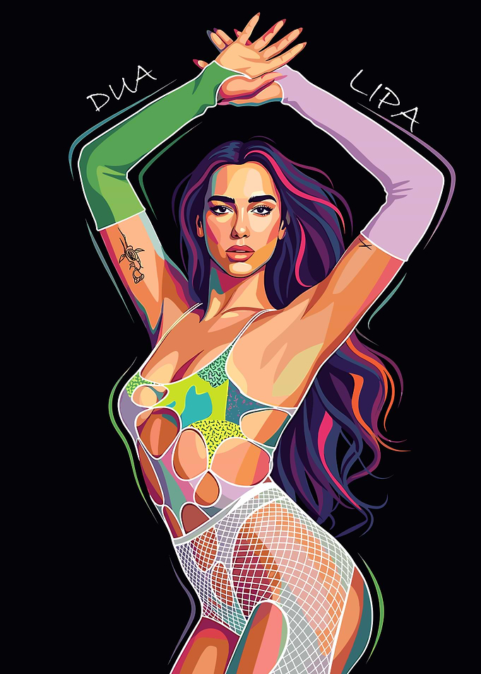 Dua Lipa Pop Art Portrait