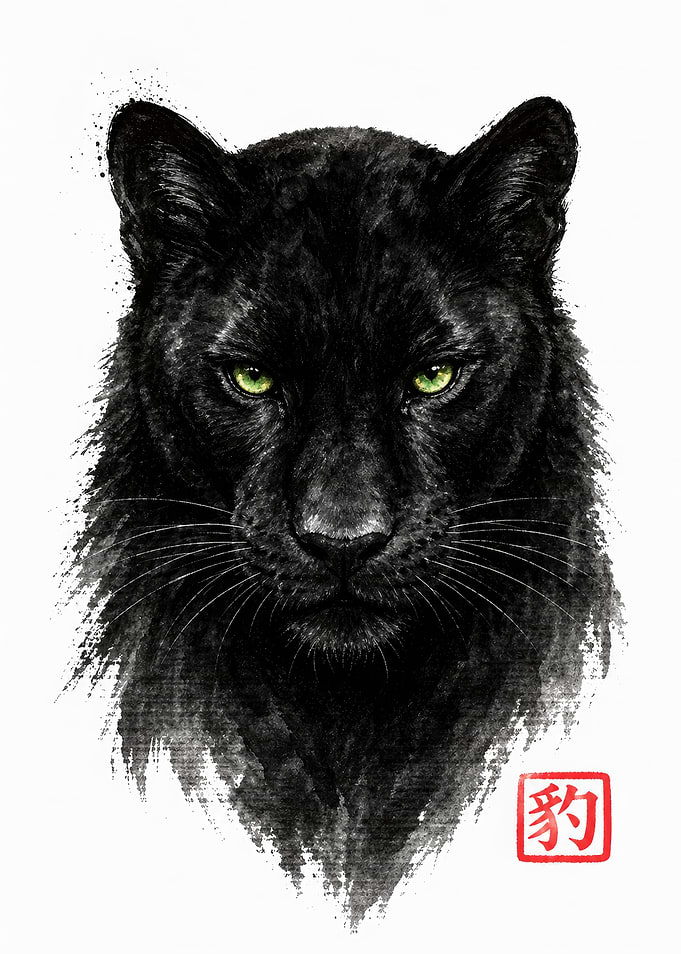 Black Panther with Green Eyes