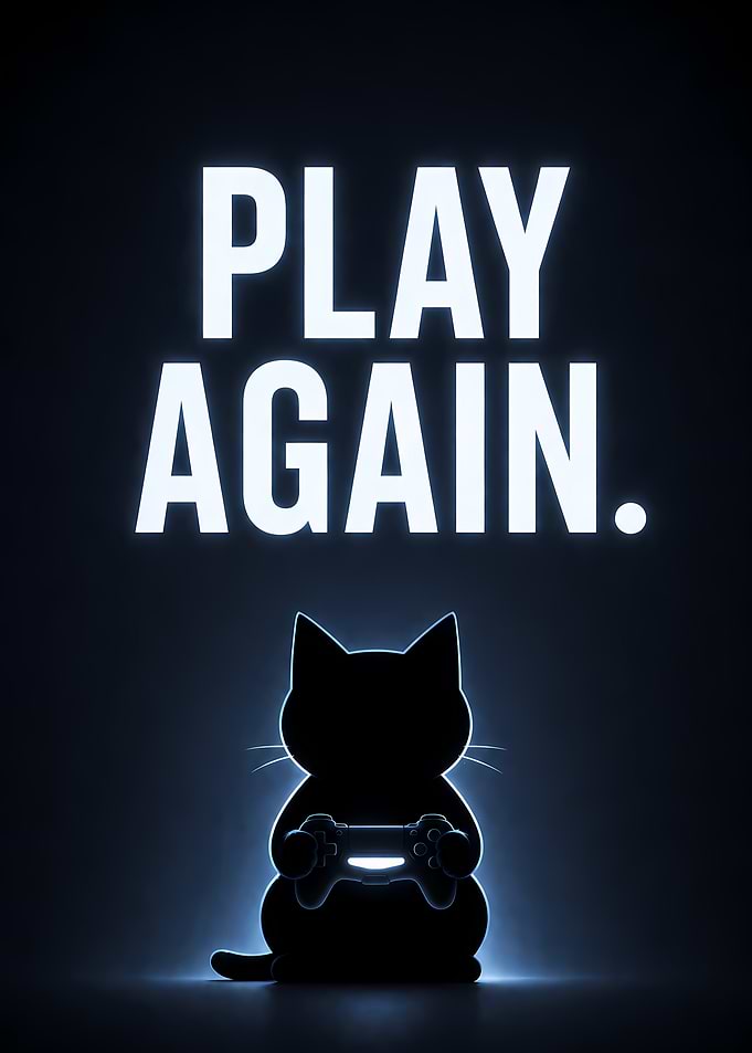 Cat playing video games