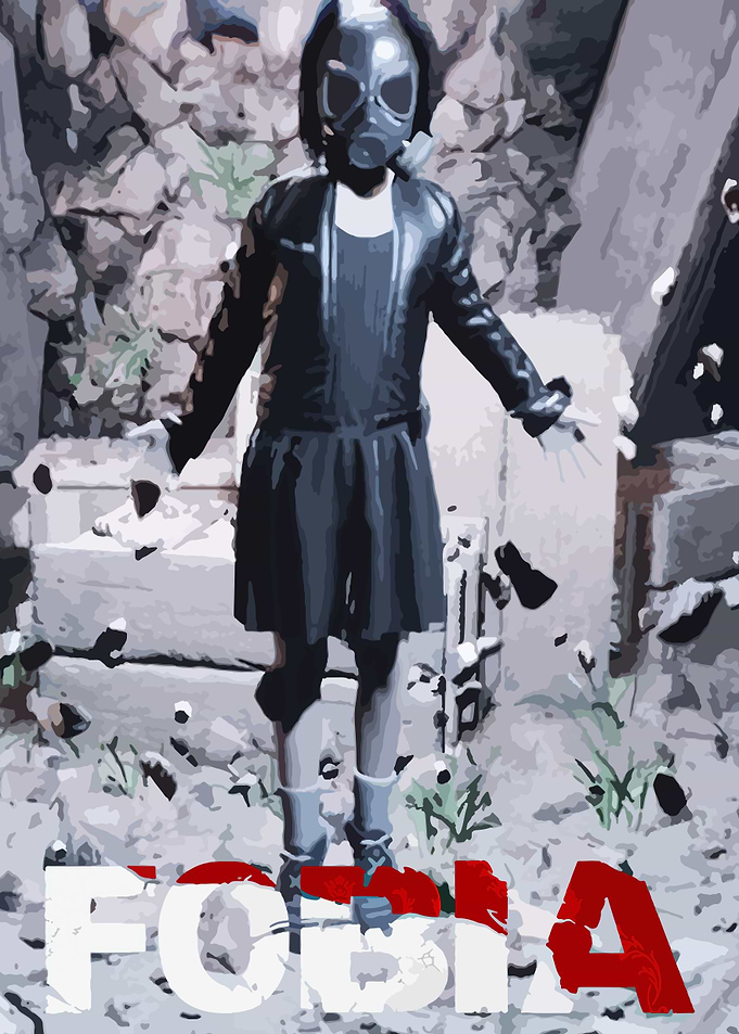 Girl in Gas Mask and Skirt